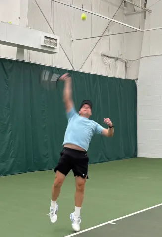 David playing pickleball