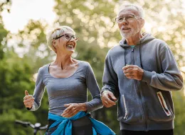 older couple jogging together