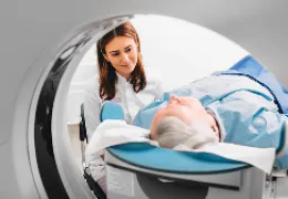 Patient receiving MRI