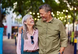 older couple walking together