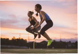 young athletes jumping