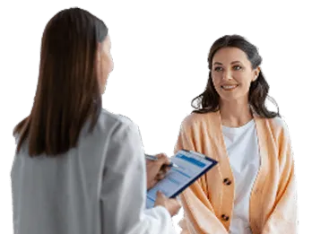 female provider helping female patient