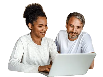 older couple using laptop